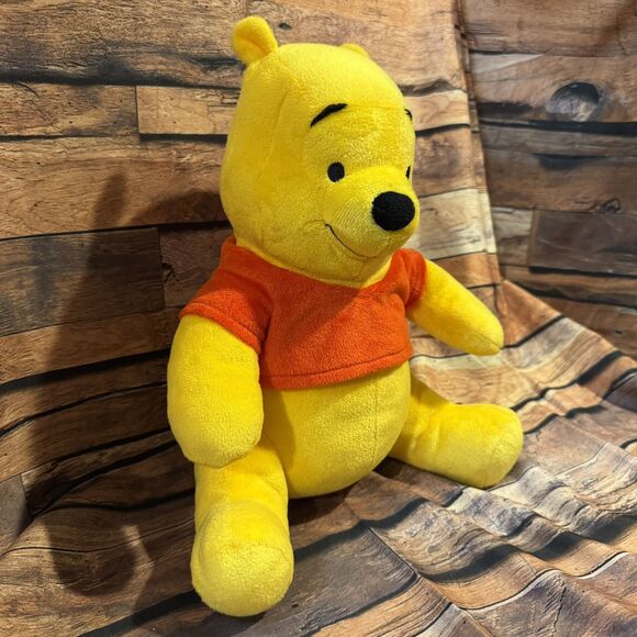 Disney Winnie the Pooh Bear Plush Stuffed Animal Toy 10" Soft Red Shirt Cuddly - Picture 2 of 8